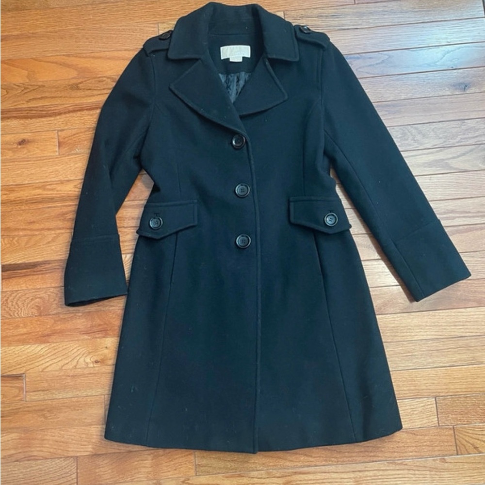 Michael Kors Elegant Black Trench Coat